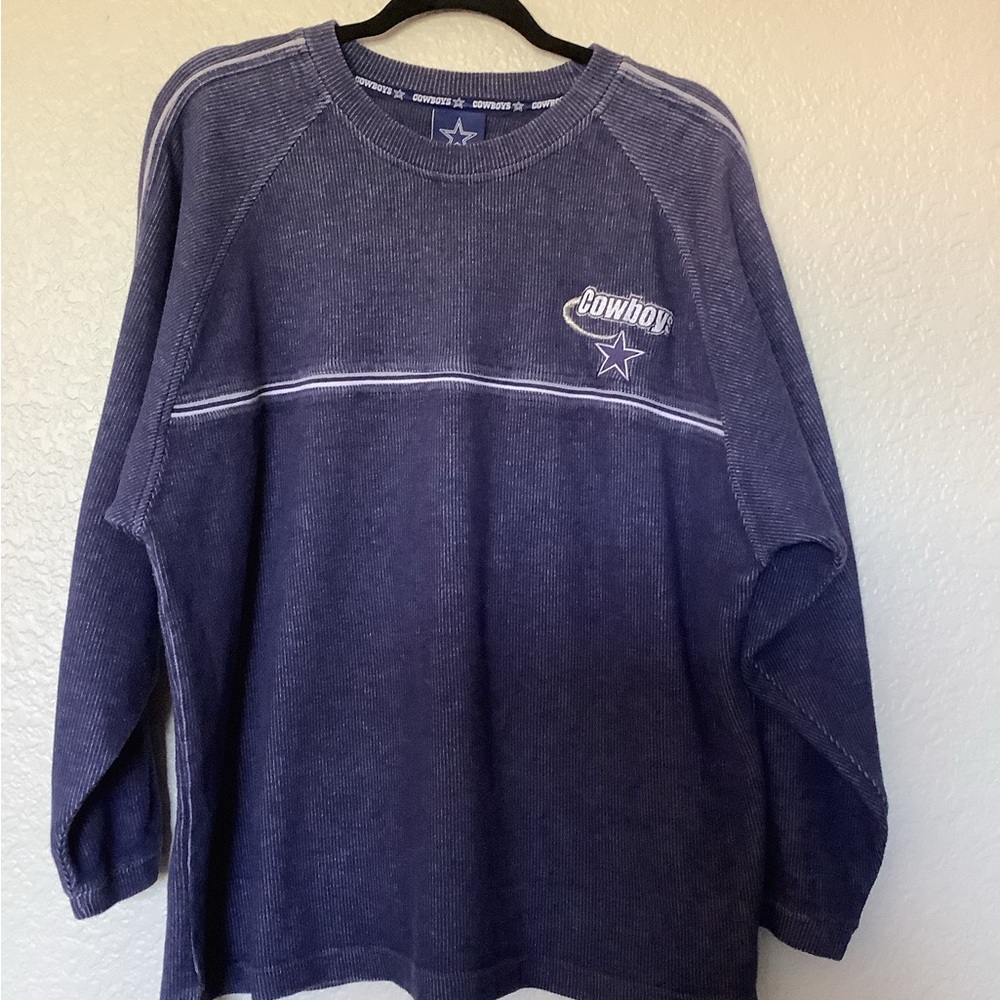 NFL Dallas Cowboys Navy Blue Corduroy Crewneck Sweatshirt Football Men's Large